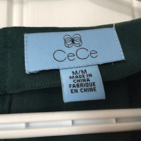 CeCe Ladies Blouse Sz Medium, Forest Green with back button closure - Picture 4 of 8